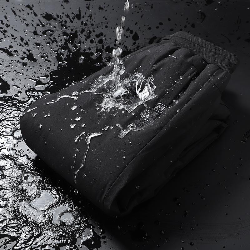 Men's Fleece-Lined Thickened Loose-Fit Trousers for Autumn and Winter Warmness-Retaining Cuffed Leggings Shearling Fleece Casual Long Trousers for Men