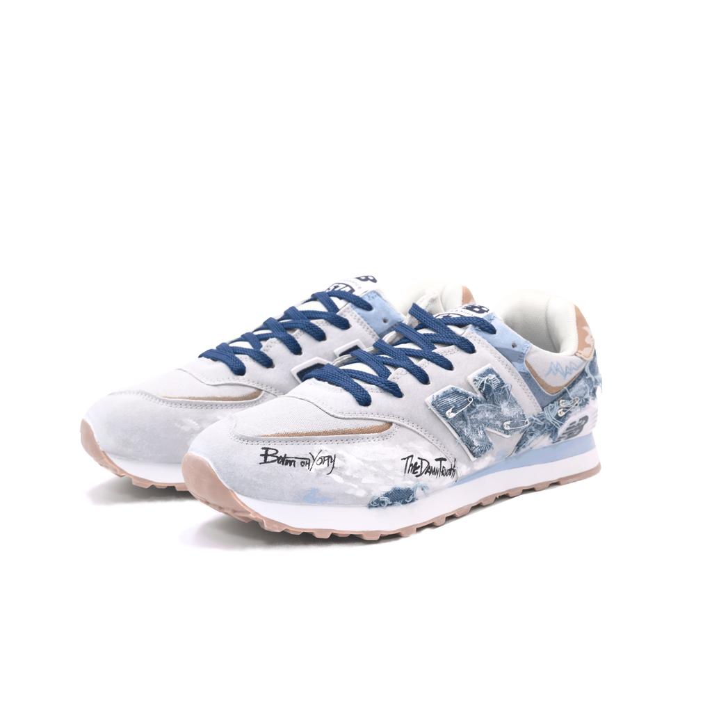 New Balance NB 574 Cushioning Abrasion Resistant Support Low top Running Shoes Unisex Blue ML574LGI(Team1420-)