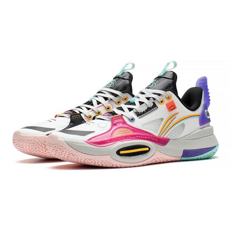 New LiNing All City 10 All City 10 Low Top Basketball Shoes White Teenagers ABPS017-2