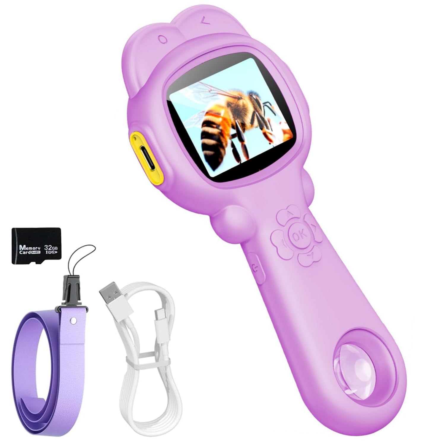 

Удобный микроскоп для учеников начальной школы и IPS 500x Ручной цифровой HD Карманный портативный мини USB микроскоп Наука Возрасты Девочки и День рождения фиолетовый