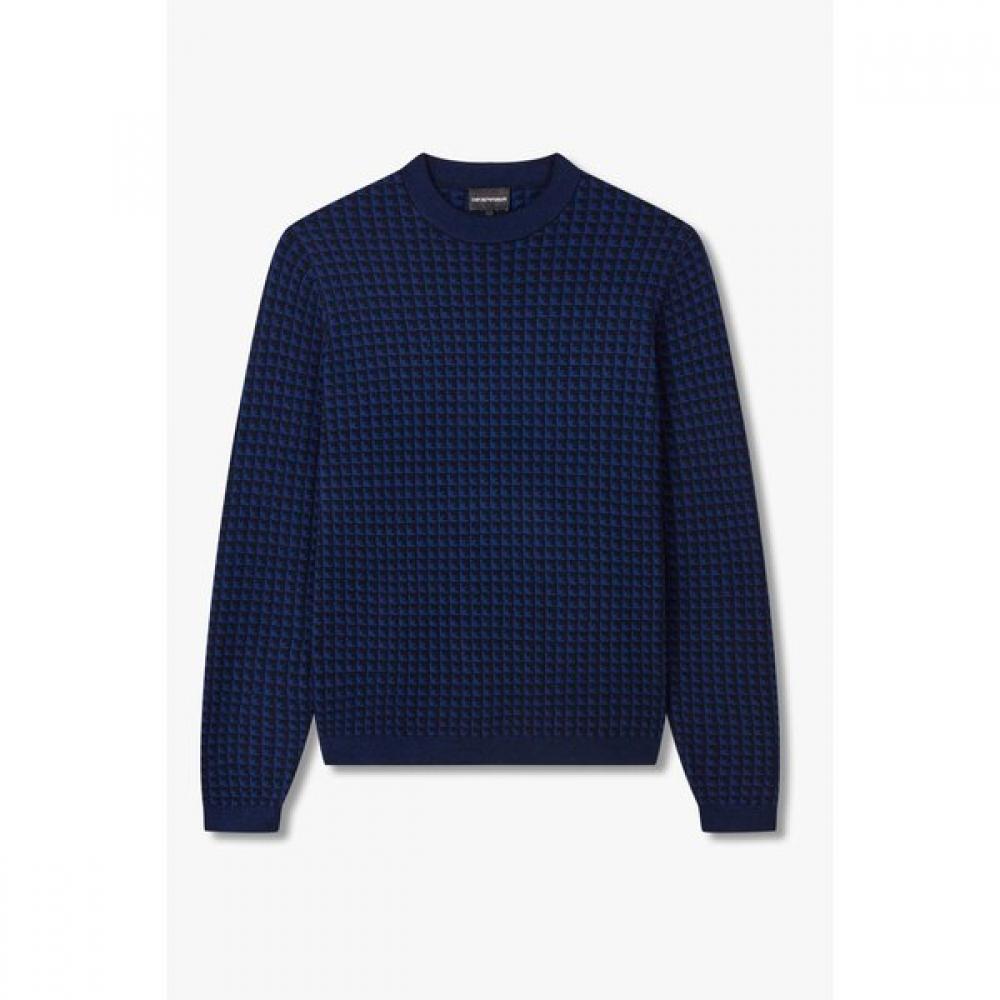 Emporio Armani Men S Long Sleeve Eagle Pattern Pullover A515328016
