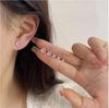 S999 Silver Pink Heart Zircon Earrings: Simple, Versatile Screwback Bone Studs with Sparkling Diamonds