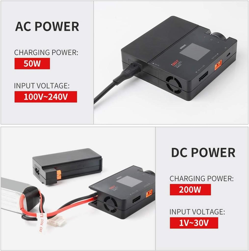 608AC Smart Balance Charger – AC/DC Adapter Charger for LiPo LiFe LiHV NiMH Batteries – For Drones and RC Models – Portable, Efficient, Safe