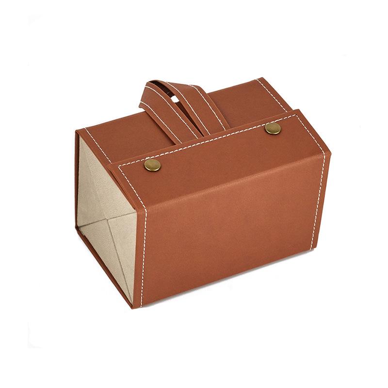 High-End PU Leather Multifunctional Jewelry & Eyeglasses Storage Box - Handmade, Multi-Grid Gift Case