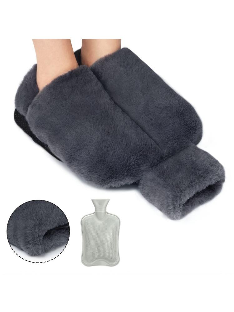 1pc Heated Foot Warmer, Explosion Proof Hot Water Bag, Water Filled Rubber Foot Warmer, Water Filled Plush Foot Warmer
