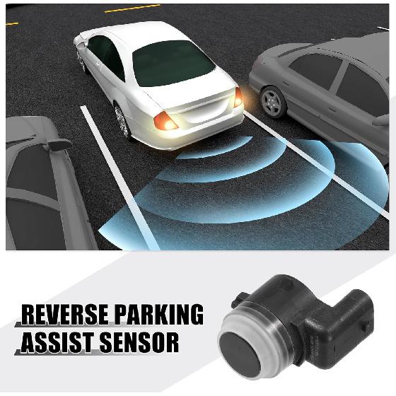 Reverse Parking Assist Sensor Car Bumper Assist Sensor No.6MK25TZZAA/LR081449 for Jeep Wrangler 2020-2024 Plastic Black