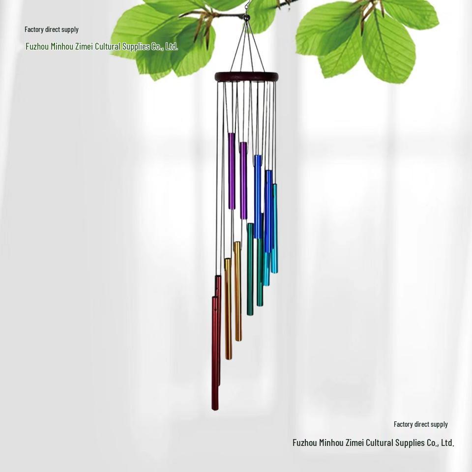Japanese Beech Wood 7-Color Wind Chime for Indoor/Outdoor Decoration