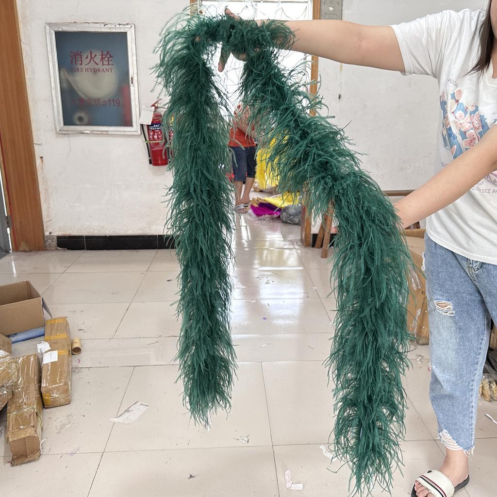 DIY 8 Ply Ostrich Feather Boas 4M for Craft Party Shawl Wedding Drees Clothes Carnival Stage Decor Fluffy Ostrich Plumes Scarf Trim
