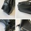 Vintage Saddle Motorcycle Bags Underarm Single Shoulder Bag Pillow Shape Crossbody Handbag Pure Color Zipper Closure Leather