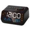 Multifunctional LED Alarm Clock with Radio and FM, Rechargeable, Black