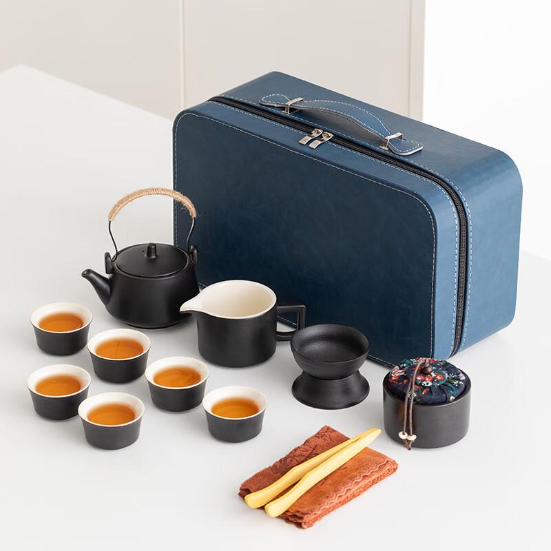 Black Pottery Travel Kung Fu Tea Set
