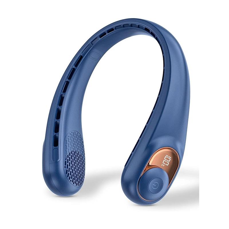 

360° объемный ветер Двойной аккумулятор Большая емкость Выносливость Бесшумный большой ветровой подвесной вентилятор USB зарядка Портативный вентилятор Цифровой дисплей Ленивый вентилятор белый