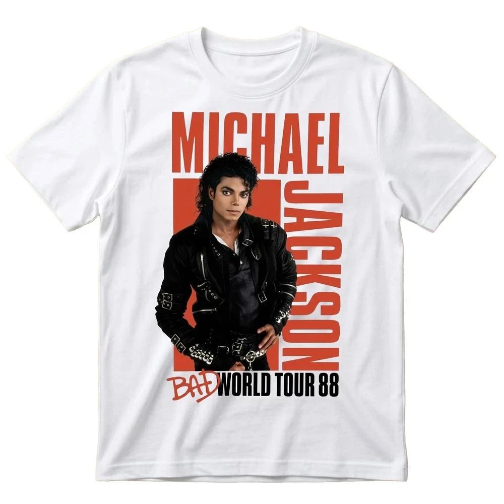 Кожаная куртка Michael Jackson Bad World Tour 88 Белая футболка S
