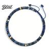 Natural Stone Bracelet Bead Retro Flat Adjustable Boho Flexible Size