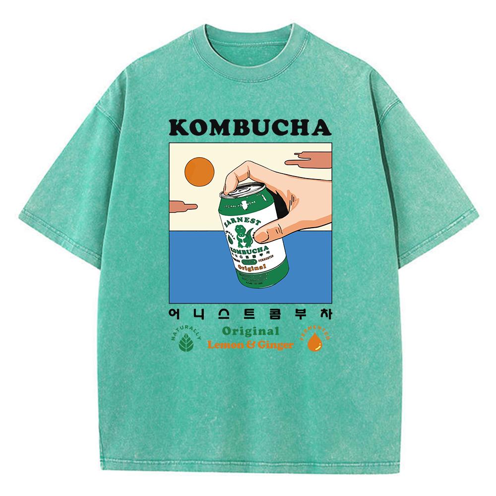 

Kombucha Оригинальные постеры Печать мужские футболки Хлопковые уличные футболки для активного отдыха Популярная футболка Одежда для отдыха Смешные короткие рукава 2XL зелёный