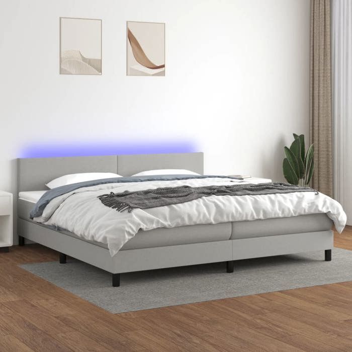 Maison Exclusive - Sommier à lattes de lit matelas LED Gris clair 200x200 cm Tissu