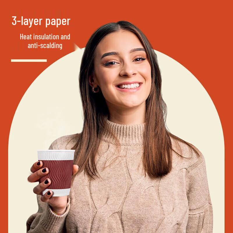 Deli 280mL Double-Layer Disposable Paper Cups