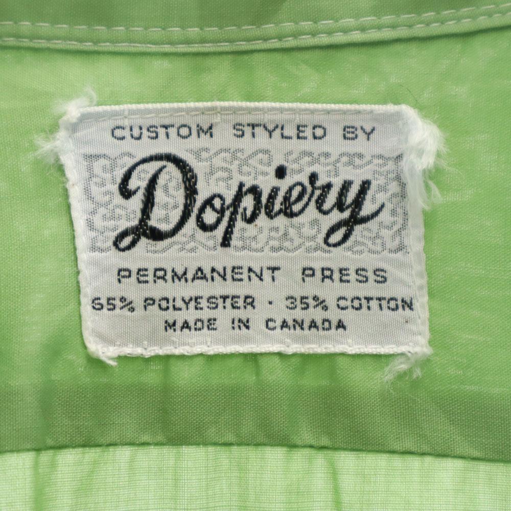 DOPIERY 70s Vintage Made In Canada Long Sleeve Shirt Green System Men's Used