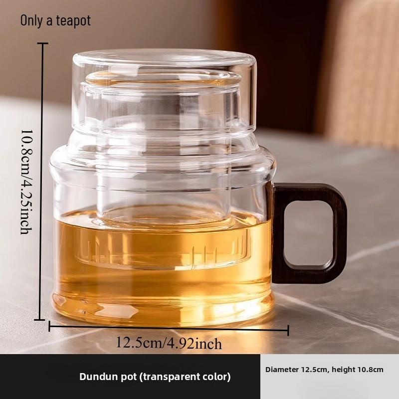 Glass Pier Teapot Office Small Capacity Tea Separation Drinking Kettle with Electric Ceramic Stove Heating Tea Maker  1L