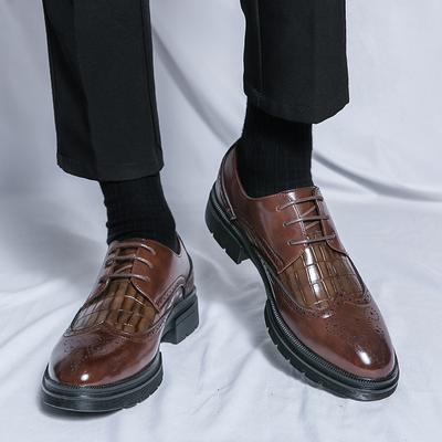 Fashion Trends Men's Lace-Up Oxford Shoes Social Office Business  Negotiation Formal Shoes Thick Soled Comfort Versatile Shoes