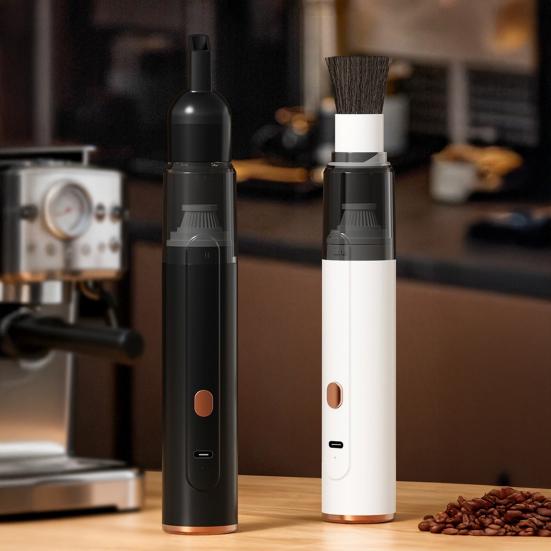 Portable Coffee Powder Vacuum Cleaners, Desktop Vacuum Cleaner, Cordless Handheld Dust Collector, Powerful Suction with Brush Head for Kitchen Office