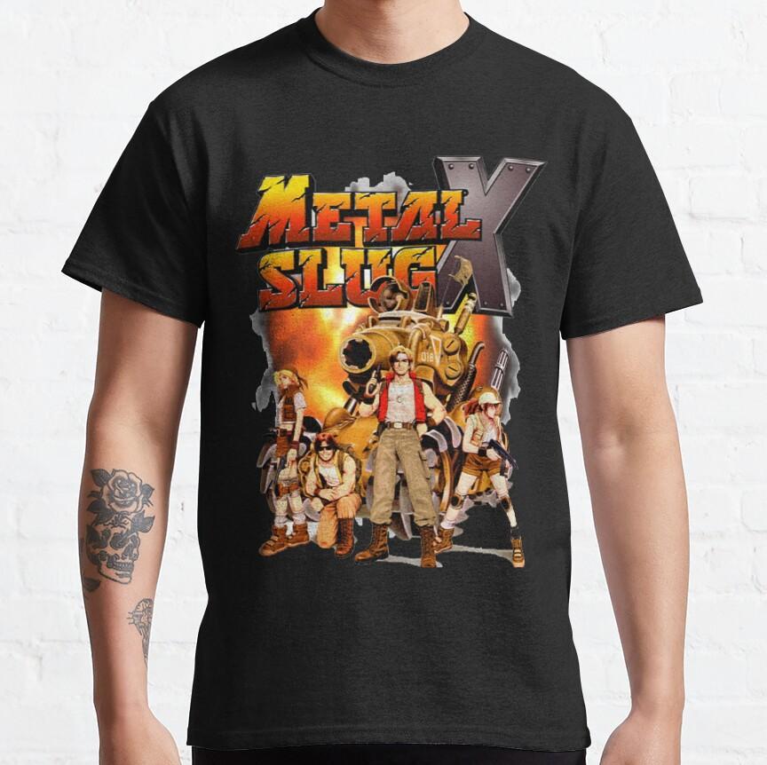 Vintage Metal Slug Pixel Fan Arcade Videospiel Shooting Gaming 100 Baumwolle Bedruckt Übergröße T-Shirt Grafik Herrenbekleidung