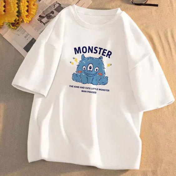 

Летняя женская хлопковая футболка с круглым вырезом и мультяшным принтом, с прямыми плечами, маленького размера 2XL