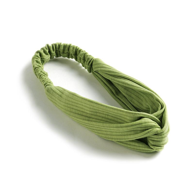 Elastic Crossed Headband Solid Color Knitted Cotton Headband Women'S Hair Accessories Simple Headgear