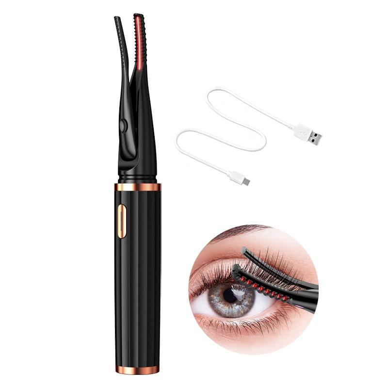 USB Rechargeable Electric Heated Eyelash Curler Long Lasting Makeup Tool