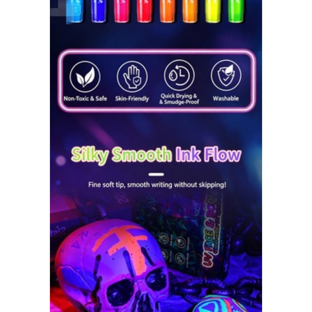 Children and Students Draw Luminous Pigments, Graffiti, DIY Markers, Fluorescent Pens