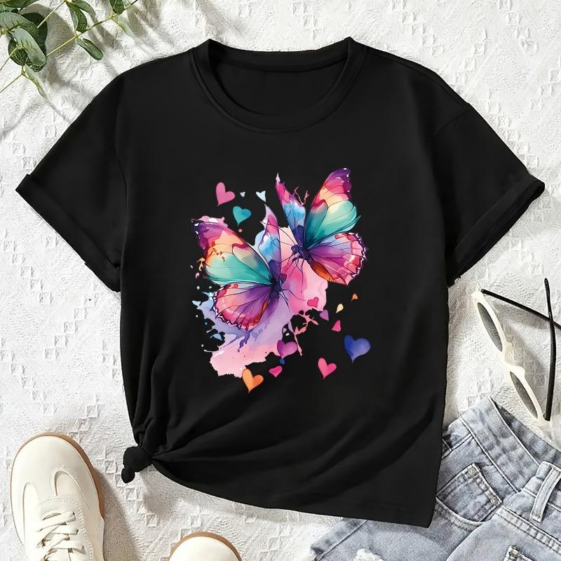 Colorful Cartoon Dinosaur Graphic T-Shirt, Featuring a Variety of Cute Dinosaur Prints in Short Sleeves