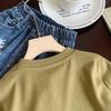 Boys' 2025 Spring New Stylish Two-Piece Look T-Shirt - Korean Letter Print Pullover