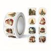 250pcs Vintage Christmas Stickers Self Adhesive Gift Wrapping Card Scrapbooking Christmas Tree Decoration Festive Craft Supplies