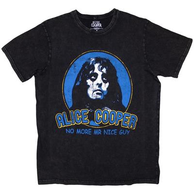 Alice Cooper Stone Wash T-Shirt: No More Mr Nice Guy (Black) OFFICIAL NEW