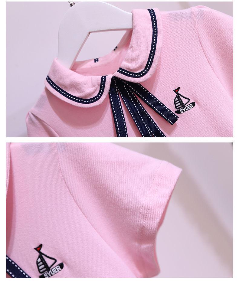 Japanese-Style Doll Collar Short Sleeve Princess Dress for Girls, Ages 12-15