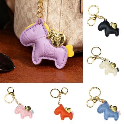 Horse Bag Pendant Compact Mini Keychain Handmade Faux Leather Horse Charm Handbags Wallets Backpacks Bag Accessories