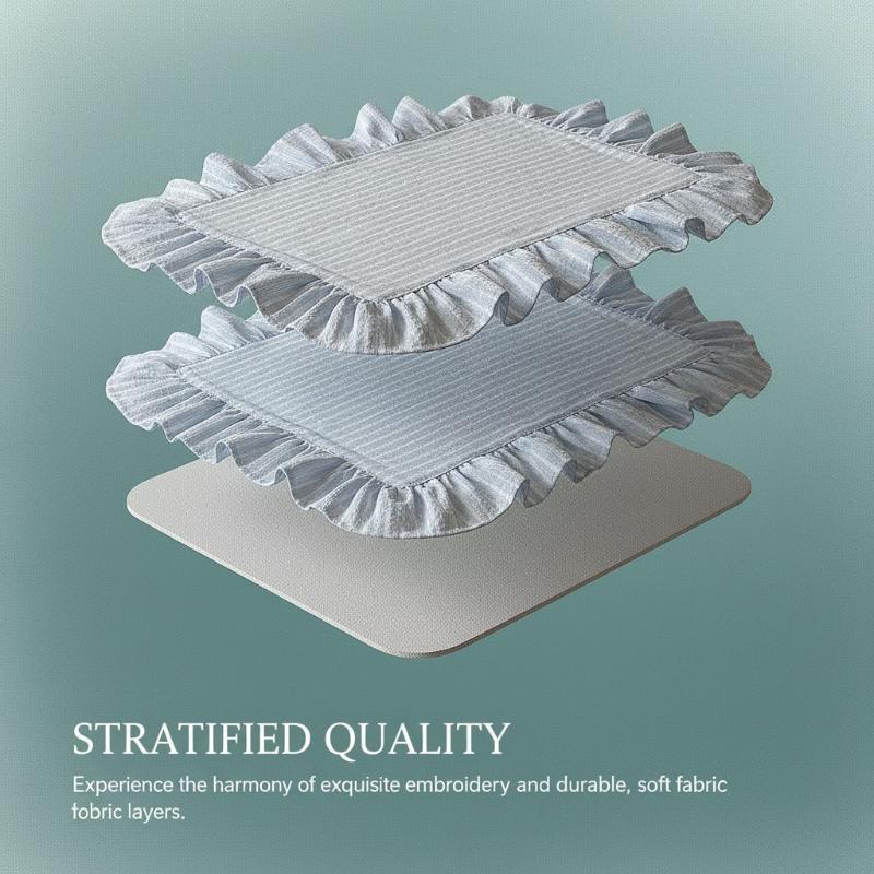 Ruffle Placemat Set For Dining Table Stripe Ruffle Placemat Set Cute Table Decor For Kitchen Dining Room Breakfast Party Napin
