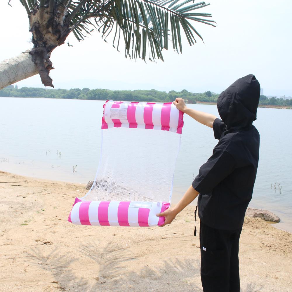 Inflatable PVC Mesh Hammock Recliner – Foldable Floating Swim Bed with Backrest