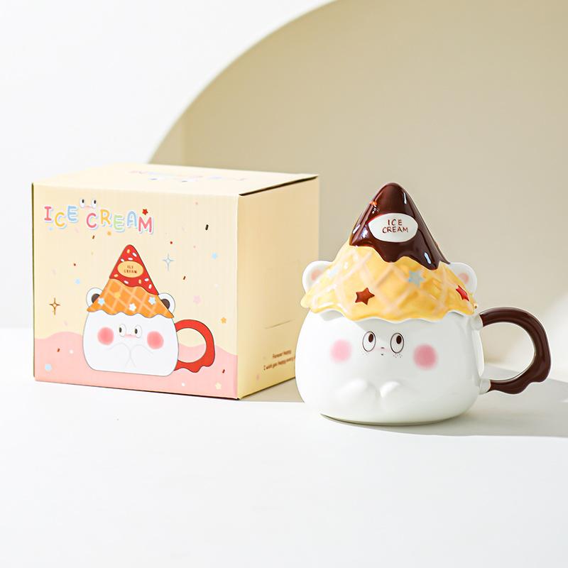 Cartoon Expression Ceramic Mug High Looking Souvenir Gift Water Cup for Best Friend Girl Heart Cup Home Breakfast Cup
