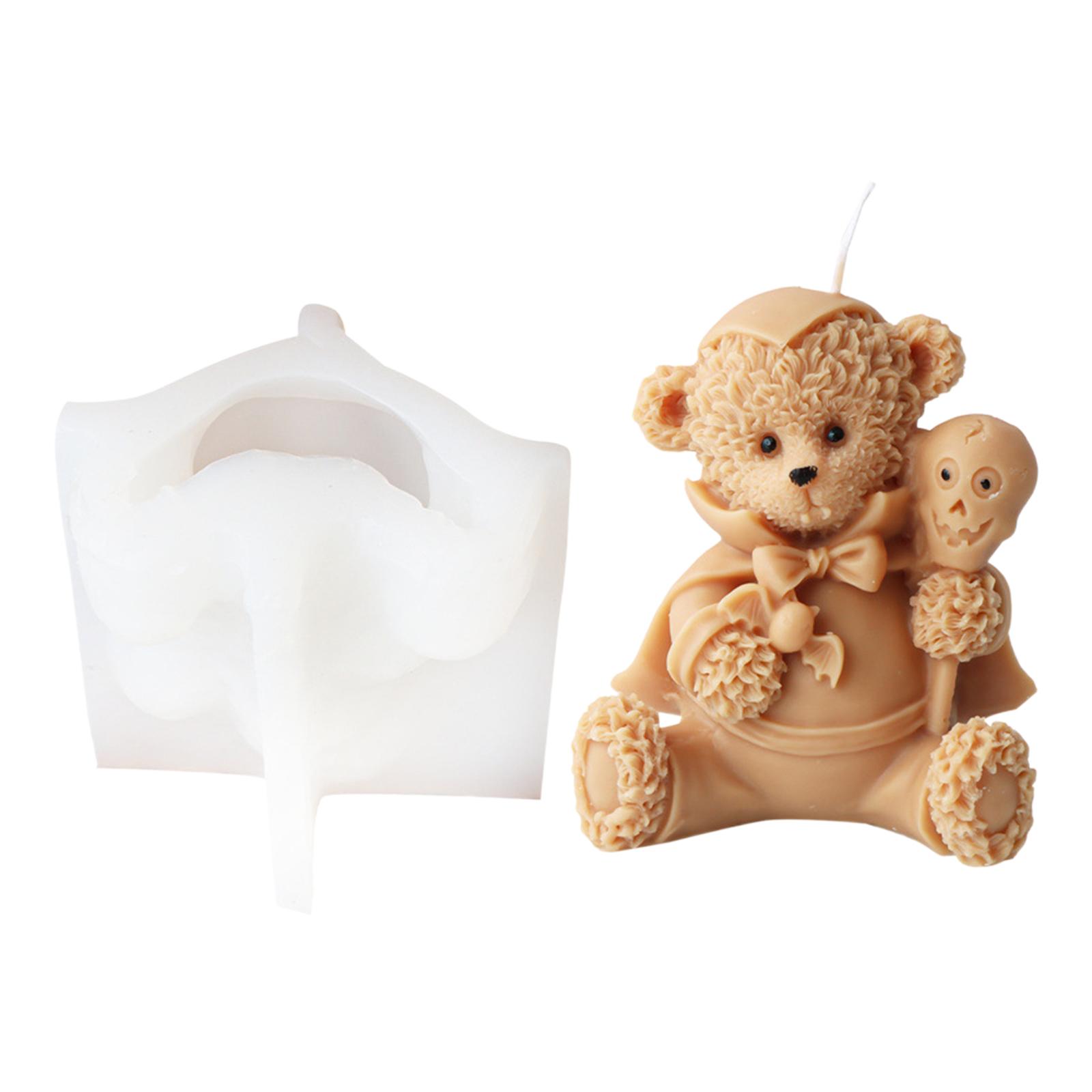 

3D форма для свечи в форме медведя, форма для ароматерапии, форма для мыла, смола, эпоксидная восковая форма, гипсовый орнамент для дней рождения и фестивалей A