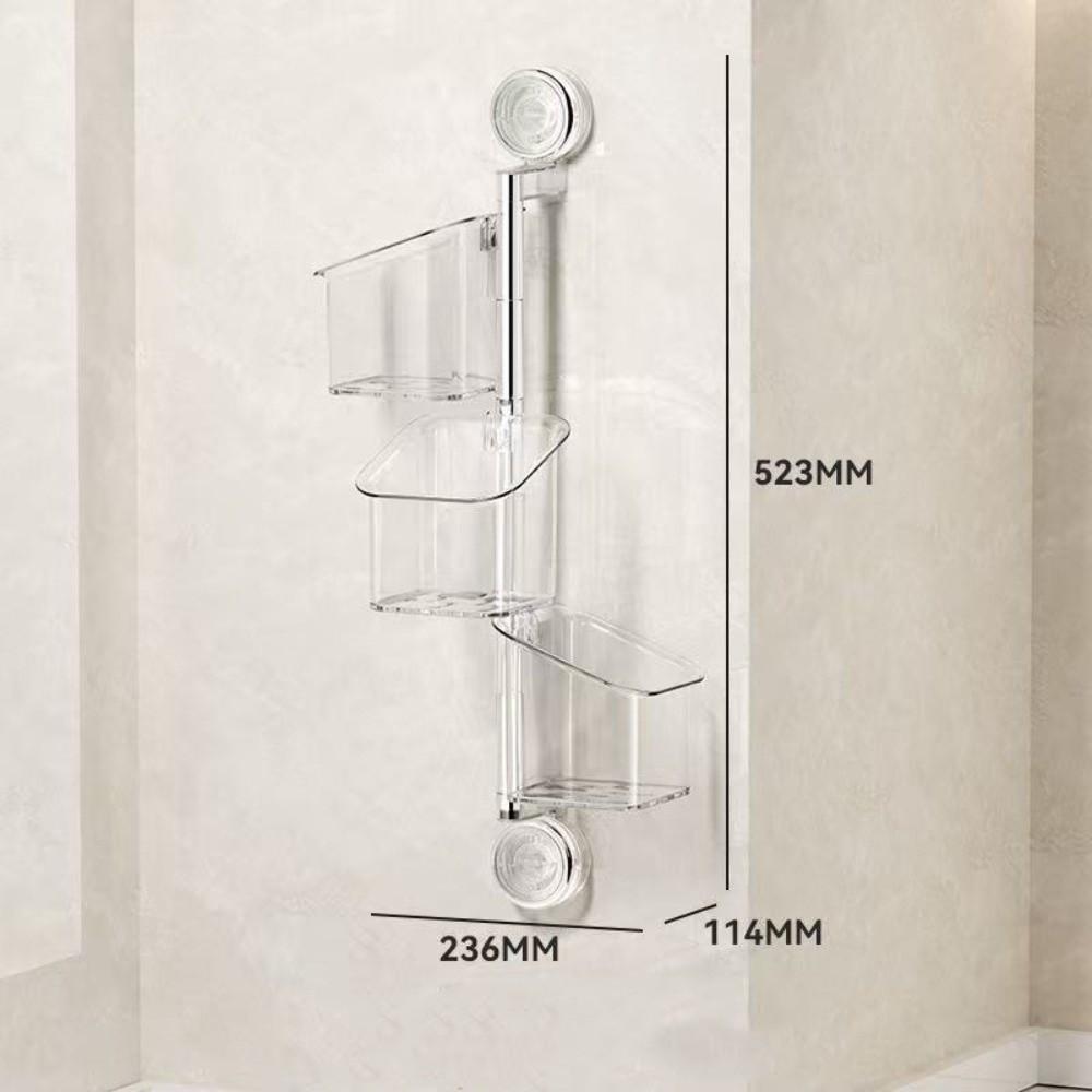 Creative 2-Layers/3-Layers Storage Box Suction Cup Wall-Mounted Hanging Basket Rotatable Multifunctional Storage Basket Kitchen
