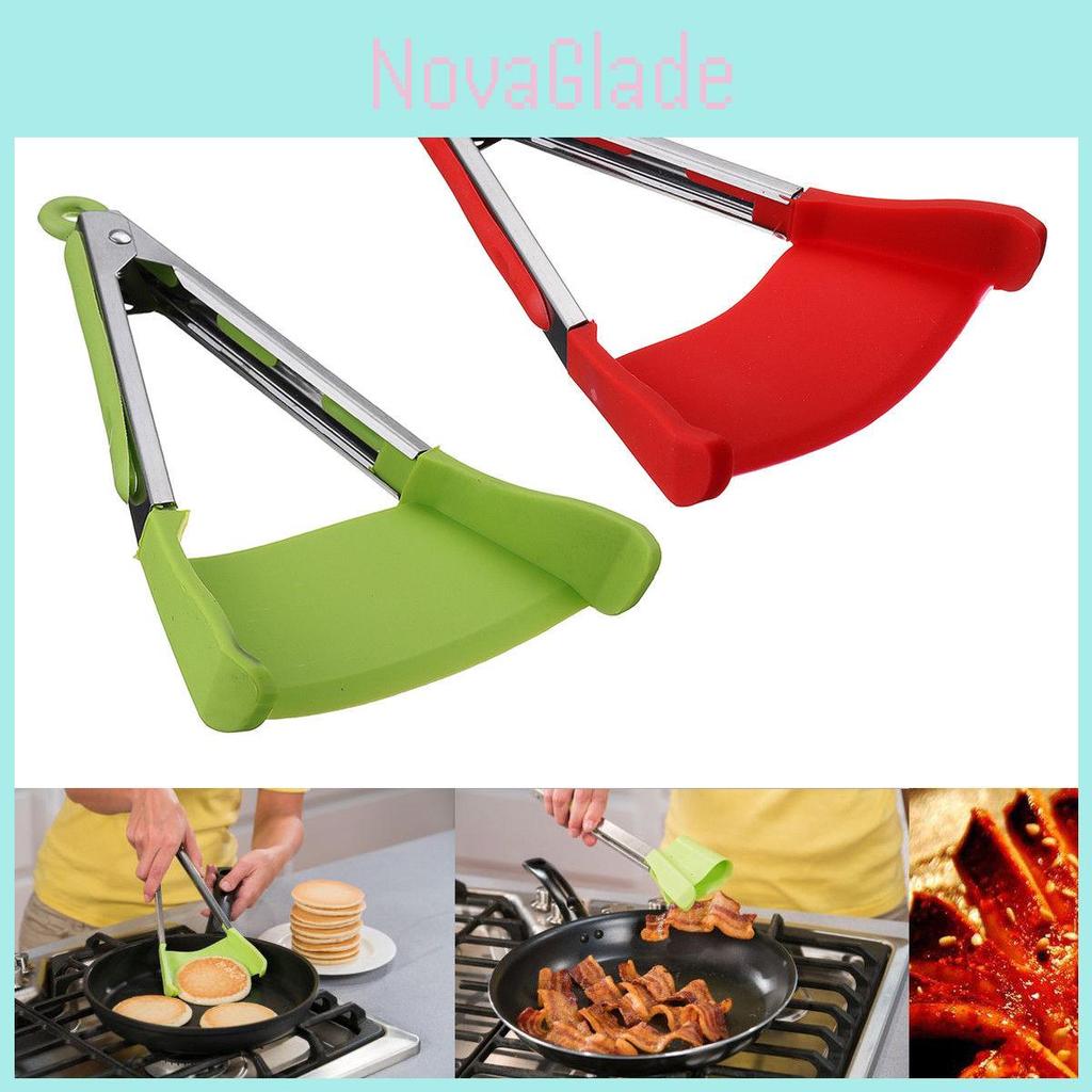 Red Green Silicone Food Clip Kitchen Utensil 9 12 Inch Clamp Anti-slip Bread Bbq Clip