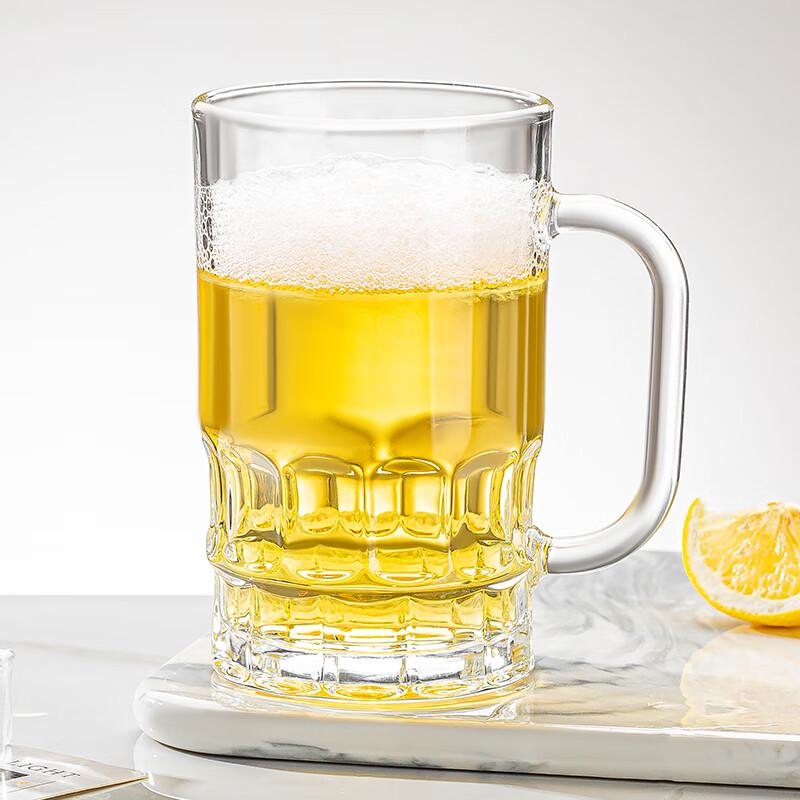 Kemeiruite 6-Piece Handled Glass Beer Mug Set