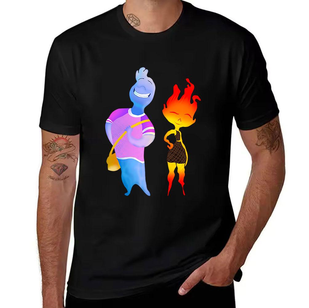 Unisexs Cotton Tshirt Eleunisextal Movie Ember Wade Print Casual Short Sleeve Tee For Daily Wear