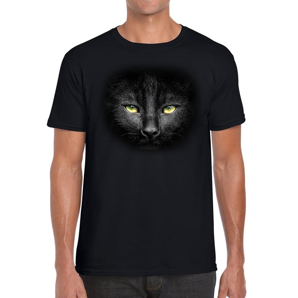 

Black Cat Yellow Eyes Unisex Mens T Shirt Womens Tops Tees XL