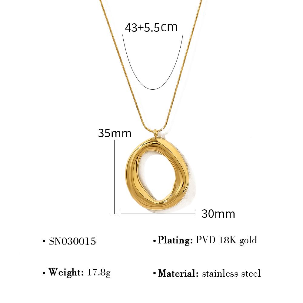 Stainless Steel Irregular Pendant Necklace for Women Snake Bone Chains Trendy 18K Gold Plated Jewelry