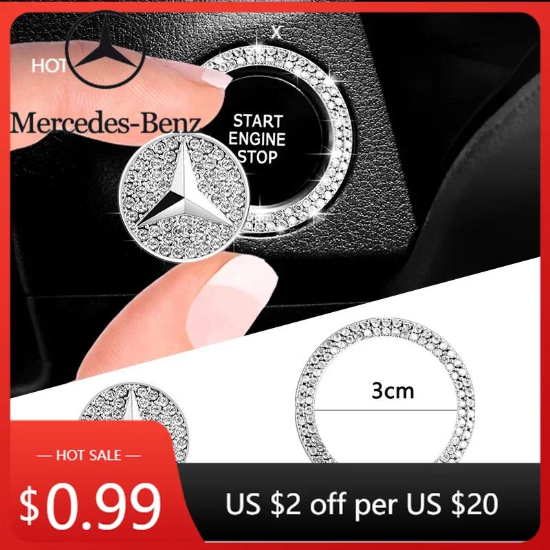 Car Sticker 1PC Car Diamond-encrusted Protective Cover Click Interior Accessories For Mercedes Benz A C E S G Class GLC CLE CLA