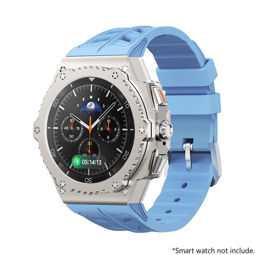 Luxury Alloy Modification Kit For Samsung Watch 8 Classic 46mm Metal Case Rubber Band For Galaxy Watch 8 Classic Kit Accessories