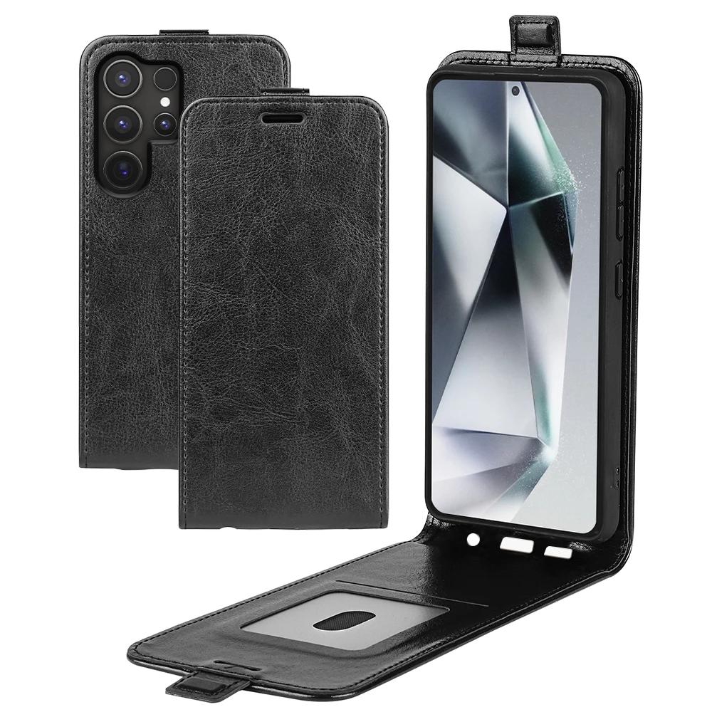 

Samsung Galaxy S25 S24 Ultra 5G S23 S22 S21 S20 FE Note 20 10 Plus Верхняя Нижняя Откидная Крышка Роскошный Кожаный Чехол с Отделением для Карт For Samsung S25Ultra&Genuine Leather