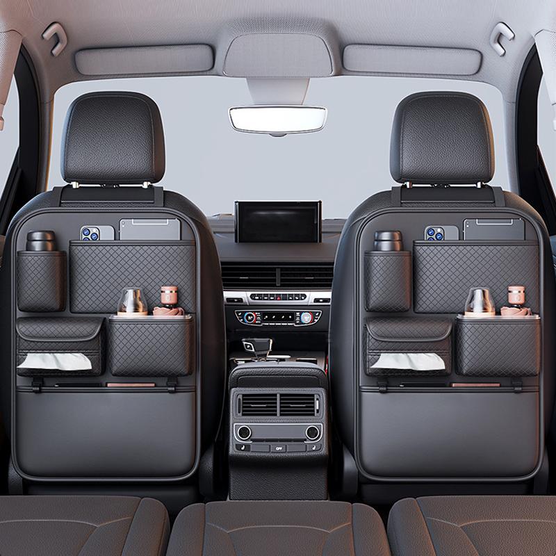 S Car Seat Back Storage Bag Multifunction Backseat Organizer Storage Pocket Wear-Resistant Seat Anti Kick Guard
